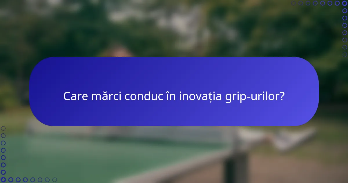 Care mărci conduc în inovația grip-urilor?