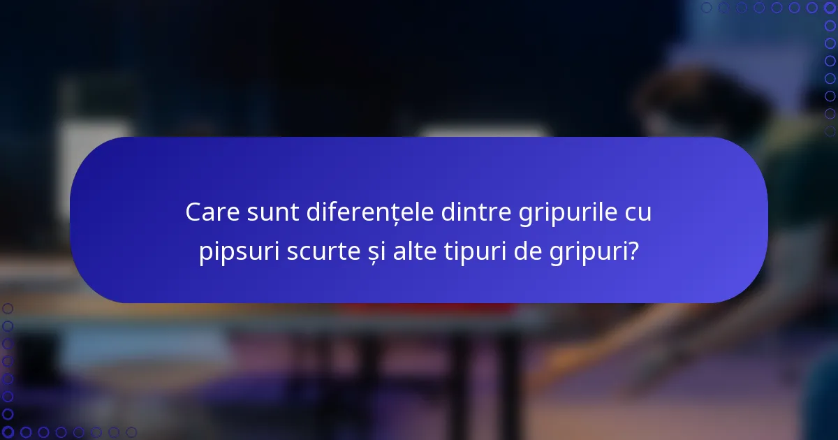 Care sunt diferențele dintre gripurile cu pipsuri scurte și alte tipuri de gripuri?