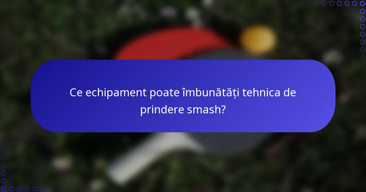 Ce echipament poate îmbunătăți tehnica de prindere smash?
