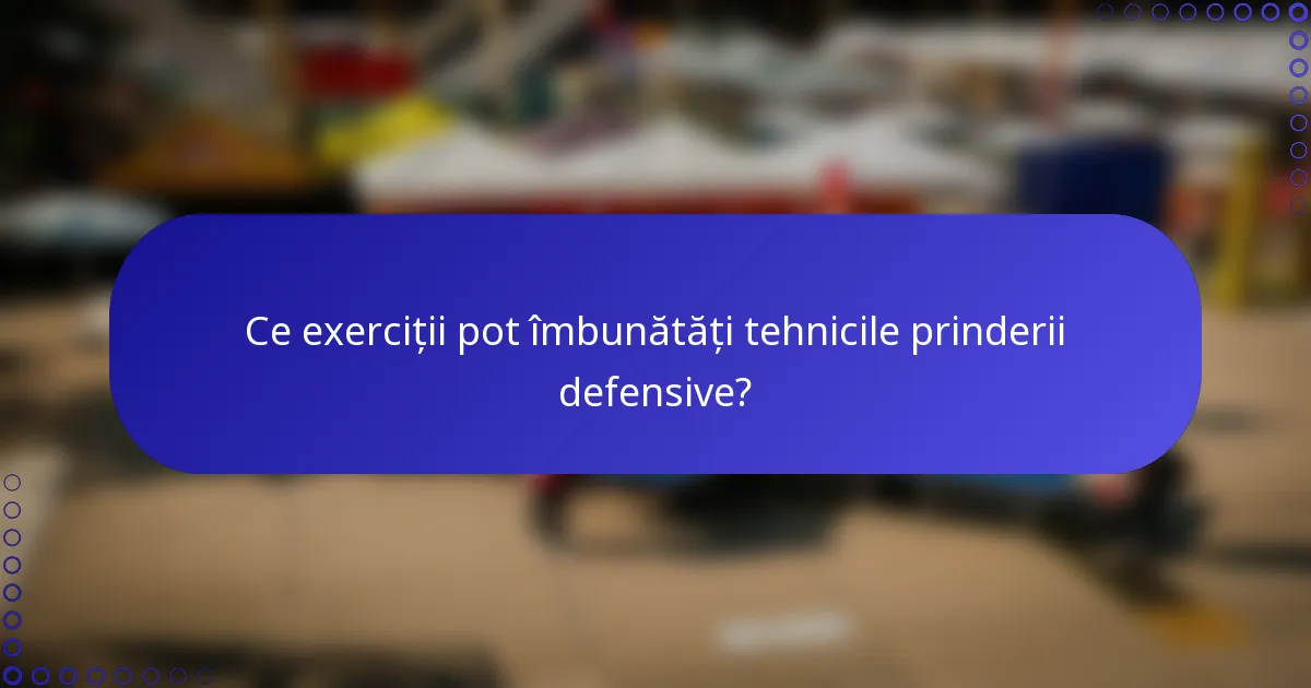 Ce exerciții pot îmbunătăți tehnicile prinderii defensive?