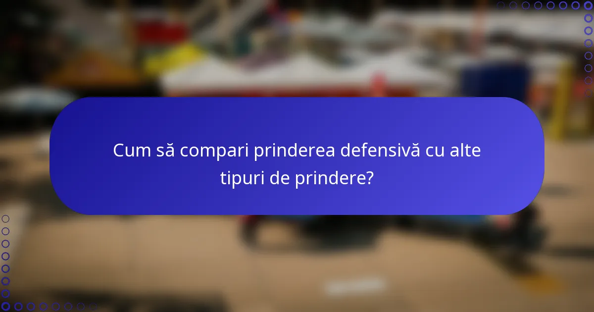 Cum să compari prinderea defensivă cu alte tipuri de prindere?