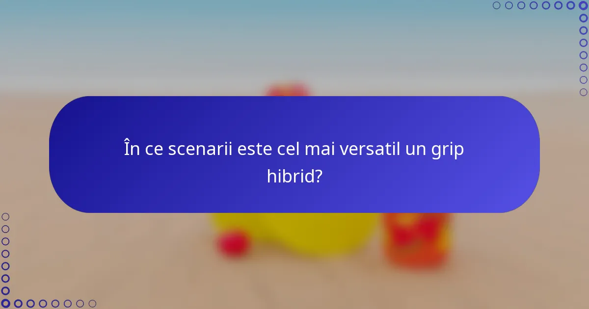 În ce scenarii este cel mai versatil un grip hibrid?